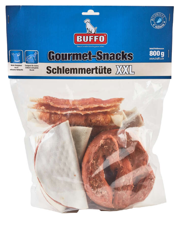 BUFFO Hunde Gourmet-Snacks Hähnchen Schlemmertüte XXL 800 g